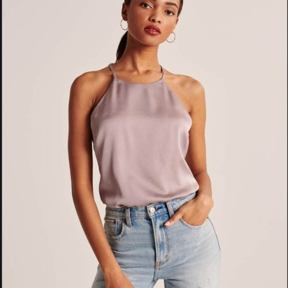NWOT Abercrombie satin lace back bodysuit